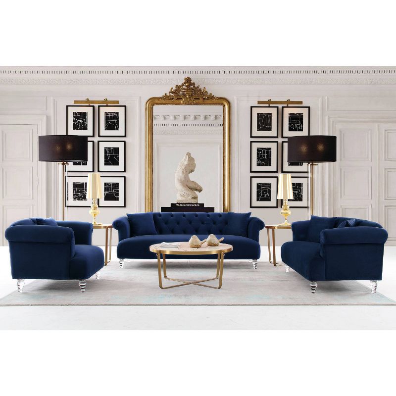 Elegance Contemporary Loveseat Sofas Blue/Acrylic - Armen Living, 3 of 7