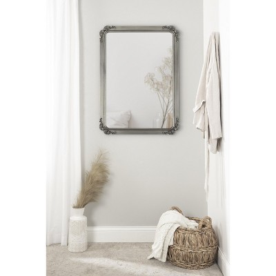 Ivette Silver and Gold Rectangular Wall Mirror with Garland Detail