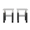 Syemin Side Table SEt of 2, Double Layer Coffee Table with Stylish Glass Tabletop for Living Room Terrace Bedroom, Clear, 17.72"*17.72"*20.5" - 3 of 4