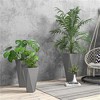 SKRAN Set of 3 Tall Planters,28.75", 24.5", 20.5",MgO Indoor Outdoor Planters with Drainage Holes,Stackable Flower Pots for Garden,Patio, Balcony,Gray - 2 of 4