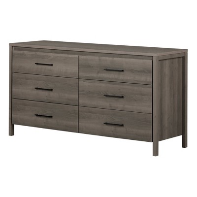 Gravity 6 Drawer Double Dresser Gray Maple - South Shore