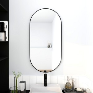 PAGED Oval Bathroom Mirror, Vanity Mirror with Aluminum Frame, Wall Mirror for Bathroom, Dressing Room - 1 of 4