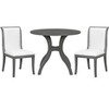 3 Piece Round Dining Table Set for 2, Dining Set Kitchen Table Set Breakfast Nook Table Set with 2 Upholstered Dining Chairs - ModernLuxe - 2 of 4