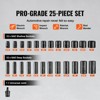 VEVOR 3/8" Drive Impact Socket Set, 25 Piece Deep & Shallow Socket Set SAE 5/16" - 1", 6 Point Cr-Mo Alloy Steel for Auto Repair, Easy-to-Read - 4 of 4