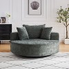 55''W Chenille Swivel Chair with Pillow, Modern Fluffy Single Sofa Chair with 360° Rotation for Living Room, Bedroom or Lounge - ModernLuxe - 2 of 4
