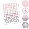 Big Dot of Happiness Pink Winter Wonderland - Snowflake Party or Baby Shower Round Candy Sticker Favors - Labels Fits Chocolate Candy (1 Sheet of 108) - 2 of 4