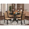 HomeStock 5-Piece Round Wirebrushed Black Finish Solid Wood Top Dining table with 4 Chairs - 2 of 4