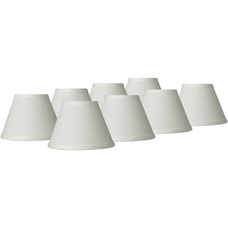 Springcrest Set of 8 Empire Lamp Shades Taya Cream Small 3.5" Top x 7" Bottom x 5" High Candelabra Clip-On Fitting, 1 of 8