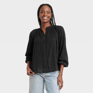 Women's Balloon Long Sleeve Lace Blouse - Universal Thread™ - 1 of 3