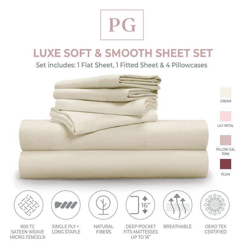 Luxe Soft & Smooth 100% Tencel 6-piece Sheet Set, 2 of 5