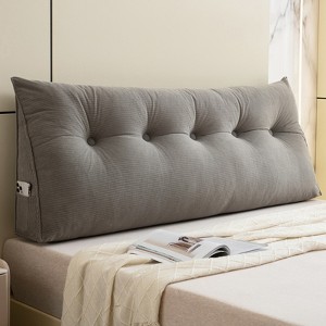 Bekrvio Corduroy Bed Wedge Pillow, Headboard Bolster Back Rest Cushion Pillow f Sofa Bed - 1 of 4