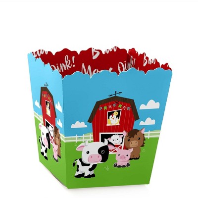 Big Dot of Happiness Farm Animals - Party Mini Favor Boxes - Baby Shower or Birthday Party Treat Candy Boxes - Set of 12