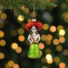 Northlight 5.75" Red and Green Latina Lady Glass Christmas Ornament - 2 of 4