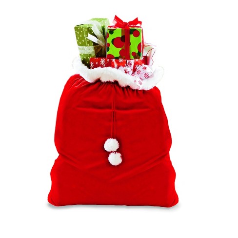 Collections Etc Sparkling Sequin Santa Gift Sack-style Treat Bags - Set Of  6 Red : Target