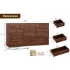 12 Drawer Dresser for Bedroom, 61 Inch Wood Dresser with Power Outlet, Wide Chest of Drawers - 2 of 4