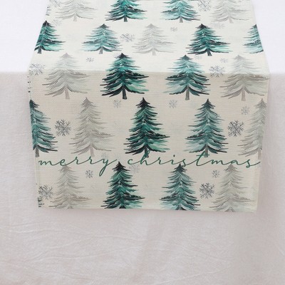 Unique Bargains Table Runner Rectangular Winter Christmas Pattern 26 Linen Colorful 1 Pc