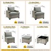 XIZZI All-Weather Rattan Furniture, Sectional Sets w/ Optional Solar Light-Up Coffee Table & Ottoman, Choose 6-9pc Configs in 8 Fade Resistant Colors - 3 of 4