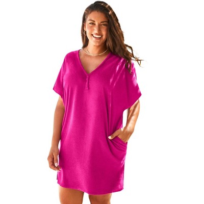 Swimsuits for All Women's French Terry Lightweight Cover Up Tunic (Plus Sizes Available)