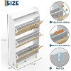 Acekool Shoe Cabinet with 3 Tilt Drawers, Adjustable Hidden Shoe Organizer, Slim White Entryway & Hallway Storage, 57.13" H x 31.18" W x 9.17" D - 4 of 4