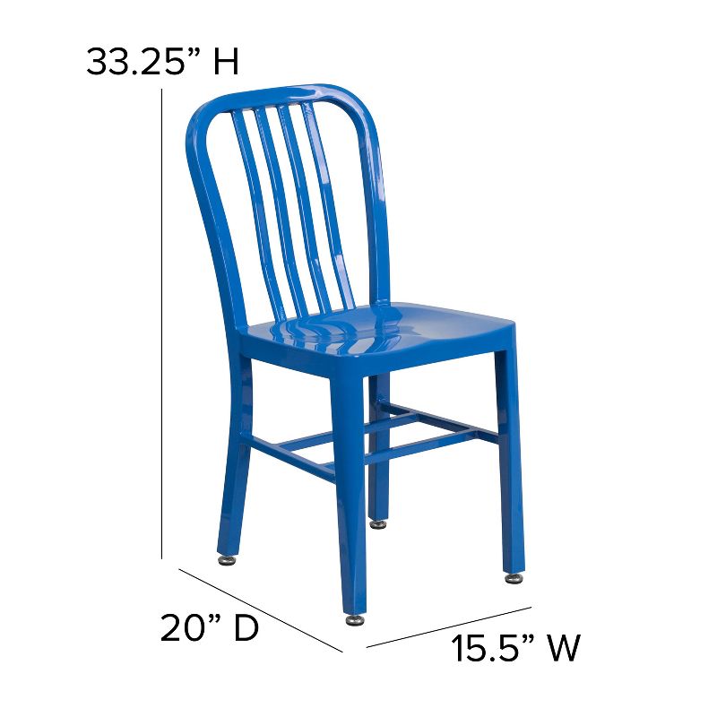 Emma and Oliver Commercial Grade Colorful Metal Indoor-Outdoor Chair, 4 of 11