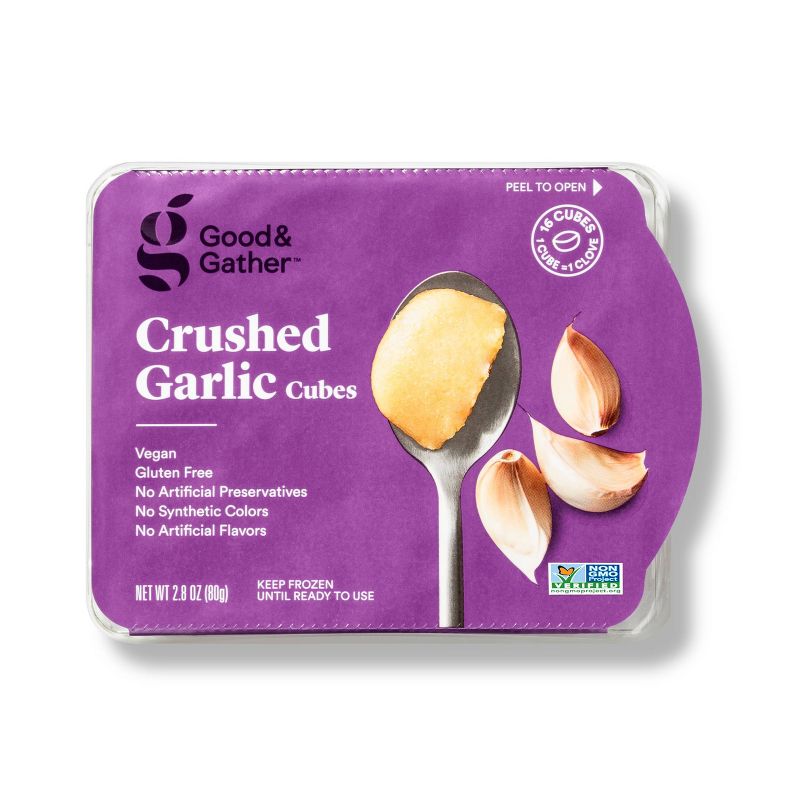 Frozen Crushed Garlic Cubes - 2.8oz - Good &#38; Gather&#8482;, 1 of 5
