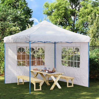 vidaXL White Party Tent Sidewall Set - UV and Water Resistant PE Panels with Decorative Windows – Perfect for Outdoor Use - Easy Installation