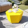 UPHA 28-Inch Hexagon Outdoor Coffee Table – Magnesium Oxide Coffee Table for Patio, Backyard & Garden - 4 of 4
