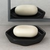 Evideco French Home Goods Geometric Stoneware Soap Dish, Diamond Design with Smooth Finish - Ideal for Kitchen & Bathroom Decor - 2 of 4