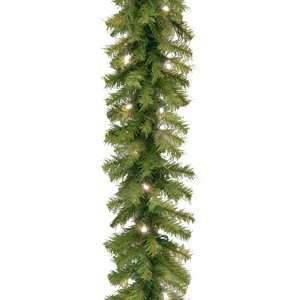 National Tree Company Pre-Lit Artificial Christmas Garland, Green, Norwood Fir, White Lights, Battery Operated, Christmas Collection, 9 Feet - 1 of 4