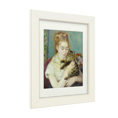 Trademark Fine Art -Pierre Renoir 'Woman With a Cat 1875' Matted Framed Art