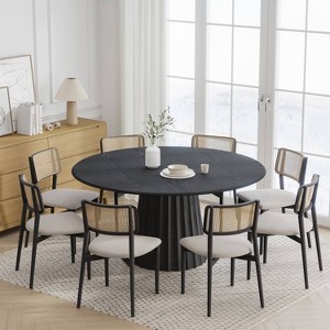Dovelina 60" Round Dining Table Modern Wood Kitchen Table Dining Room Table for 8 People - 1 of 4