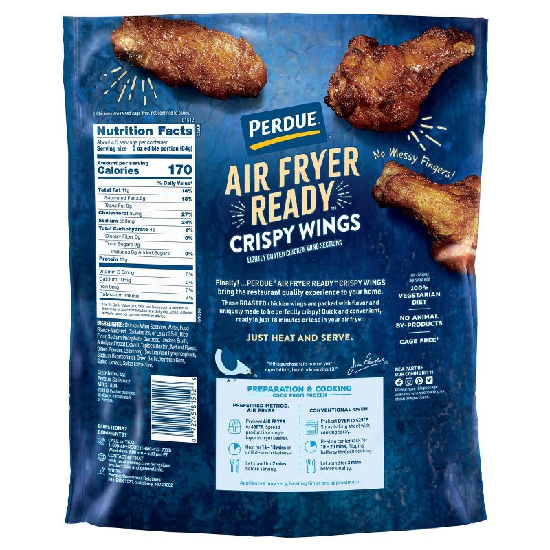 Perdue Air Fryer Roasted Chicken Wings - Frozen - 22oz, 2 of 5