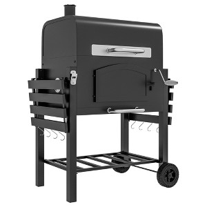 Kumasinova Charcoal Grill,BBQ with Adjustable Height,Portable Barbecue with Folding Shelves,Thermometer,Bottle Opener for Outdoor Camping & Picnic - 1 of 4