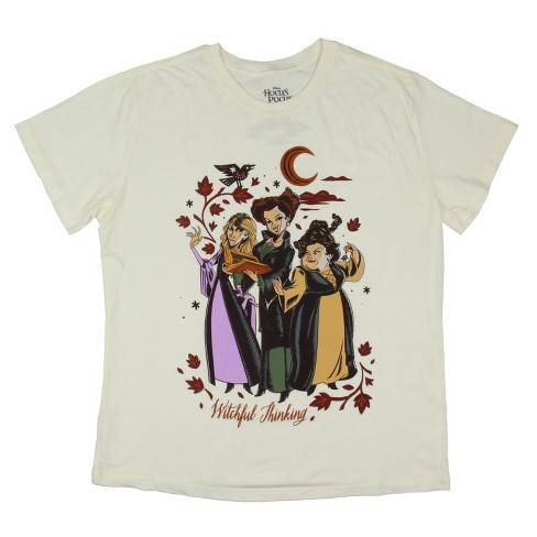 Seven Times Six Disney Men's Hocus Pocus Witch Trio Witchful Thinking Graphic Print T-Shirt Adult Off-White - image 1 of 3