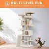 66" Tall Cat Tree Tower for Large Cats 20 Lbs+, Heavy Duty Indoor Cat Condo with Hammocks & Scratching Posts - 2 of 4