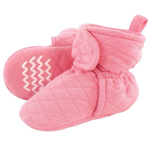 Hudson Baby Infant and Toddler Girl Quilted Booties, Begonia - 1 of 2