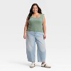 Women's Slim Fit Square Neck Ribbed T-Shirt - Universal Thread™ - 3 of 4