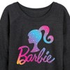 Women's - Barbie - Holidays & Christmas Lightweight French Terry Wide Neck Long Sleeve Shirt - 2 of 4