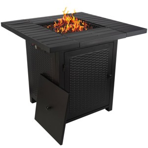 Pure Garden 30" Propane Outdoor Fire Pit - Brown - 1 of 4