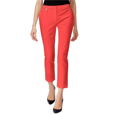 Calvin Klein Womens Zip-Detail Casual Trouser Pants