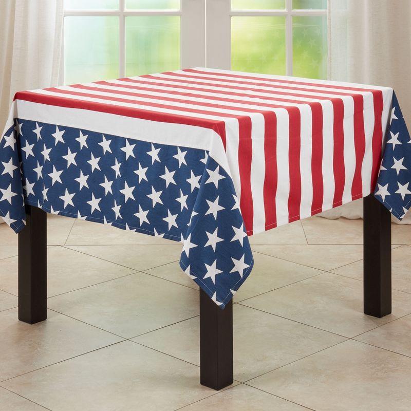 Saro Lifestyle Tablecloth with American Flag Print, 2 of 5