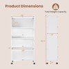 Costway 4-Tier Storage Cabinet with Door Freestanding Bathroom Cabinet for Small Space White/Black - 3 of 4