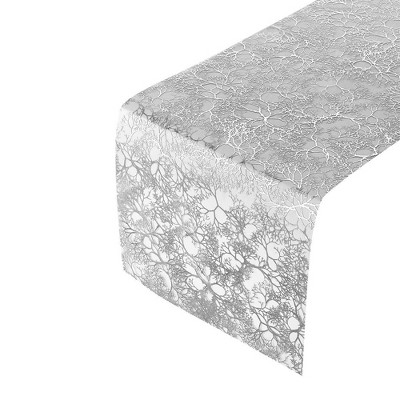 White and deals silver table runner