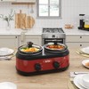 Heynemo Double Slow Cooker, 2 Pot Buffet Servers and Warmer with Adjustable Temp Removable Ceramic Pot,Stainless Steel, Total 2.5 Quarts - 4 of 4