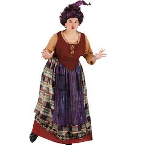 HalloweenCostumes.com 3X Women Women's Plus Size Deluxe Disney Hocus Pocus Mary Sanderson Halloween Costume, Purple/Brown/Red - 1 of 4