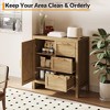 Wooden Storage Cabinet with 3 Drawers for Living Room, Walnut - 2 of 4