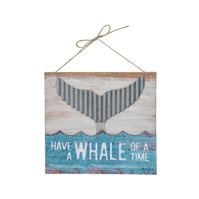 Beachcombers Metal Whale Tail Wall Hanging Composite 14.09 x 0.5 x 13 Inches.
