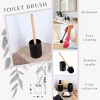 Evideco French Home Goods Stylish Toilet Brush and Holder Set with Natural Bamboo handle - 3 of 4