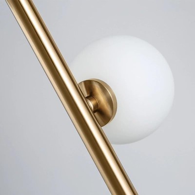 Aurelia Gold 65" Cordless Floor Lamp with Frosted Glass Globes