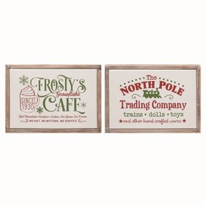 Transpac Wood Jingle Wall Decor Set of 2 Christmas Home Decorations - 1 of 1
